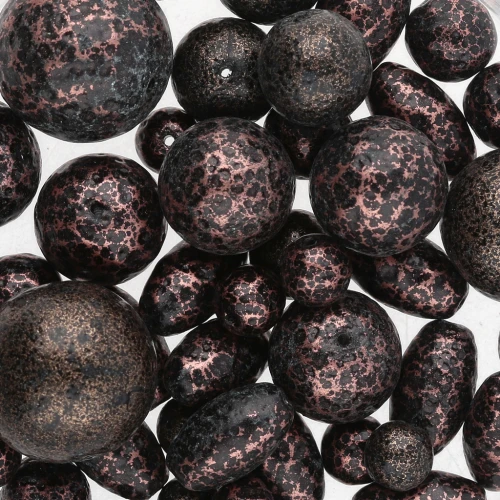 Bohemian beads assortment - Mix Brown Metallic x50g
