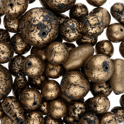 Bohemian beads assortment - Mix Gold Metallic x50g