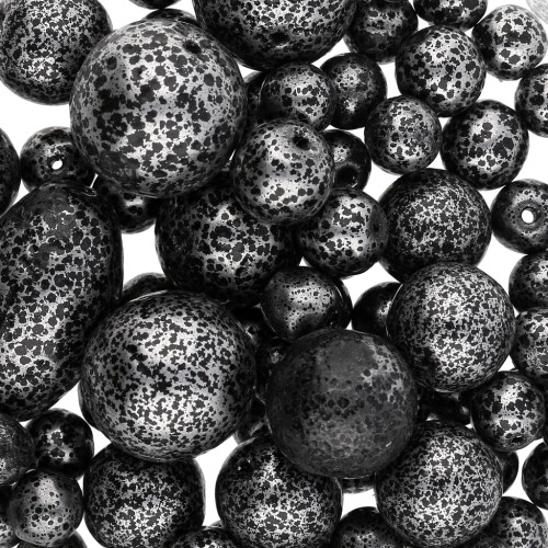 Bohemian beads assortment - Mix Silver Metallic x50g