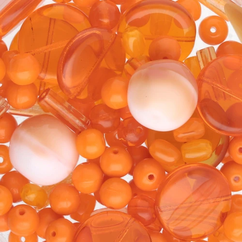 Bohemian beads assortment - Mix Orange x50g