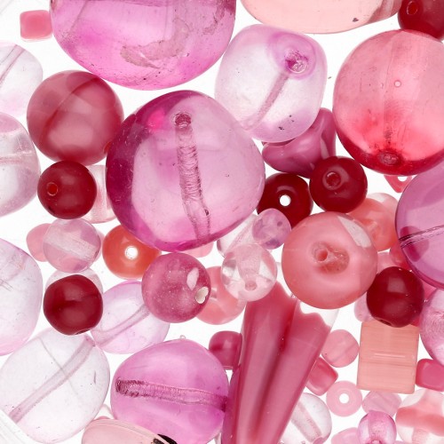 Bohemian beads assortment - Mix Pink x50g
