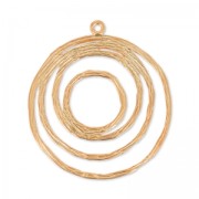 Grooved whirl pendant 33 mm HQ rose gold tone x1