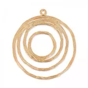 Grooved whirl pendant 33 mm HQ rose gold tone x1