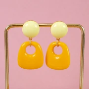 My DIY Jewelry - Trapeze shape dangling earrings kit - Orange version