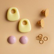 My DIY Jewelry - Trapeze shape dangling earrings kit - Yellow version