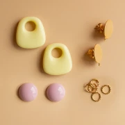 My DIY Jewelry - Trapeze shape dangling earrings kit - Yellow version
