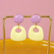 My DIY Jewelry - Trapeze shape dangling earrings kit - Yellow version