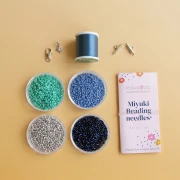 My DIY Jewelry - Miyuki Peyote Stitch Bracelet Kit (Pair) - Blue - Silver