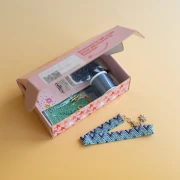 My DIY Jewelry - Miyuki Peyote Stitch Bracelet Kit (Pair) - Blue - Silver