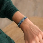 My DIY Jewelry - Miyuki Peyote Stitch Bracelet Kit (Pair) - Blue - Silver