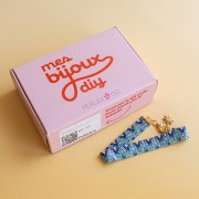 My DIY Jewelry - Miyuki Peyote Stitch Bracelet Kit (Pair) - Blue - Gold