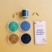 My DIY Jewelry - Miyuki Peyote Stitch Bracelet Kit (Pair) - Blue - Gold