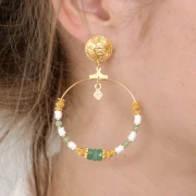 My DIY jewelry - Aventurine natural stone pendant earrings kit