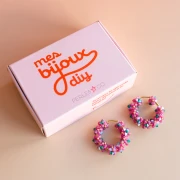 Mes bijoux DIY - Flower creole kit with toupies beads