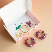 Mes bijoux DIY - Flower creole kit with toupies beads