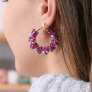 Mes bijoux DIY - Flower creole kit with toupies beads