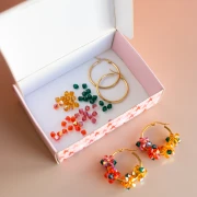 Mes bijoux DIY - Orange beaded flower creole kit