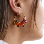 Mes bijoux DIY - Orange beaded flower creole kit
