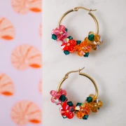 Mes bijoux DIY - Orange beaded flower creole kit