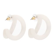Double hoop earrings 35.5 mm resin - Ecru x2