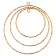 Pendant with 3 twisted ring articulated 54 mm Hq rose gold tone x1
