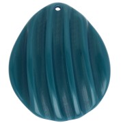 Shell pendant 44x37 mm in resin - Petroleum Blue x1
