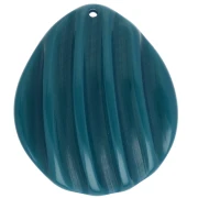 Shell pendant 44x37 mm in resin - Petroleum Blue x1