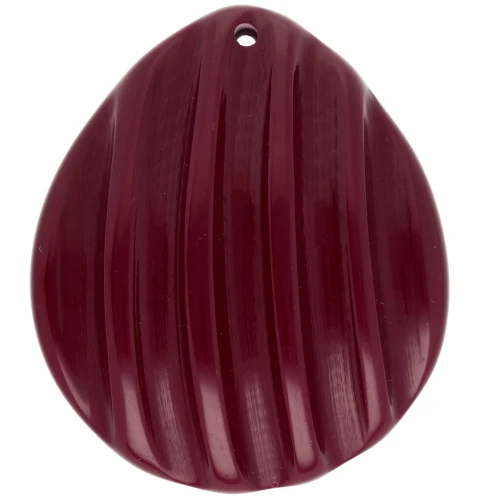 Shell pendant 44x37 mm in resin - Lie de vin x1
