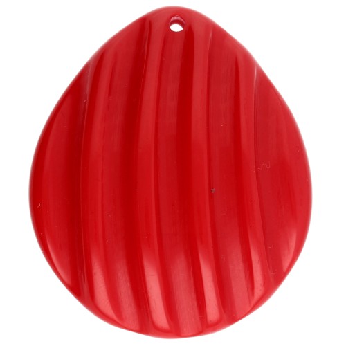 Shell pendant 44x37 mm in resin - Red x1