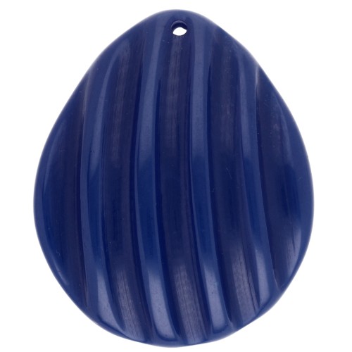 Shell pendant 44x37 mm in resin - Dark blue x1