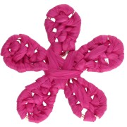 31 mm raffia flower pendant - Fuschia x1
