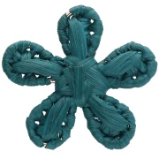 31 mm raffia flower pendant - Duck blue x1