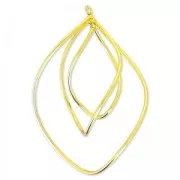 Drop spiral pendant 55 mm fine with fine gold plated HQ x1