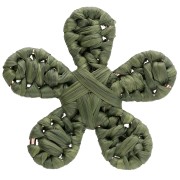 31 mm raffia flower pendant - Khaki x1