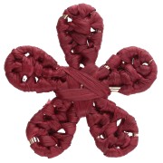 31 mm raffia flower pendant - Burgundy x1