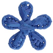 31 mm raffia flower pendant - Royal Blue x1