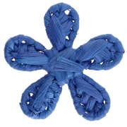 31 mm raffia flower pendant - Royal Blue x1