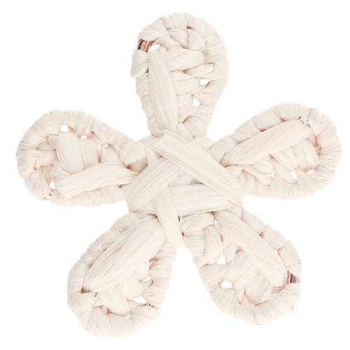 31 mm raffia flower pendant - Ecru x1