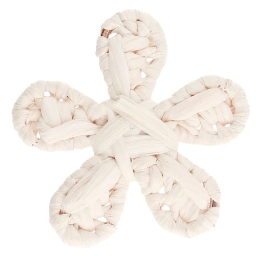 31 mm raffia flower pendant - Ecru x1