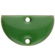 Metal dividers - half-moon - 2 holes epoxy resin 10x17 mm - Green x6
