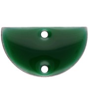 Metal dividers - half-moon 2 holes epoxy resin 10x17 mm Fir green x6