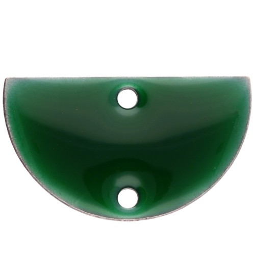 Metal dividers - half-moon 2 holes epoxy resin 10x17 mm Fir green x6
