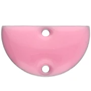 Metal dividers - half-moon - 2 holes epoxy resin 10x17 mm - Pink x6