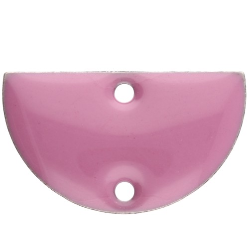 Metal dividers - half-moon - 2 holes epoxy resin 10x17 mm - Lilac x6