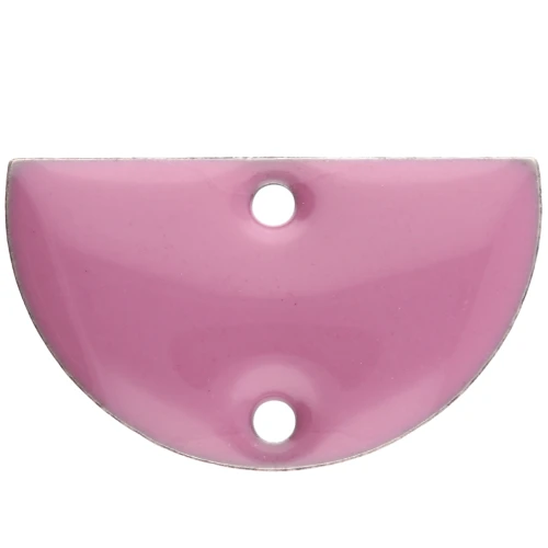 Metal dividers - half-moon - 2 holes epoxy resin 10x17 mm - Lilac x6