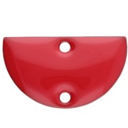 Metal dividers - half-moon 2 holes epoxy resin 10x17 mm Bright red x6