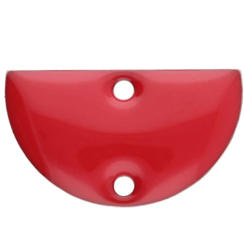 Metal dividers - half-moon 2 holes epoxy resin 10x17 mm Bright red x6