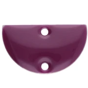 Metal dividers - half-moon - 2 holes epoxy resin 10x17 mm - Violet x6
