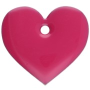 Metal and epoxy resin hearts - 12x13 mm - Fluorescent pink x6