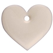 Metal and epoxy resin hearts - 12x13 mm - Cream x6